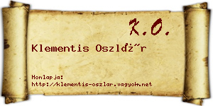 Klementis Oszlár névjegykártya